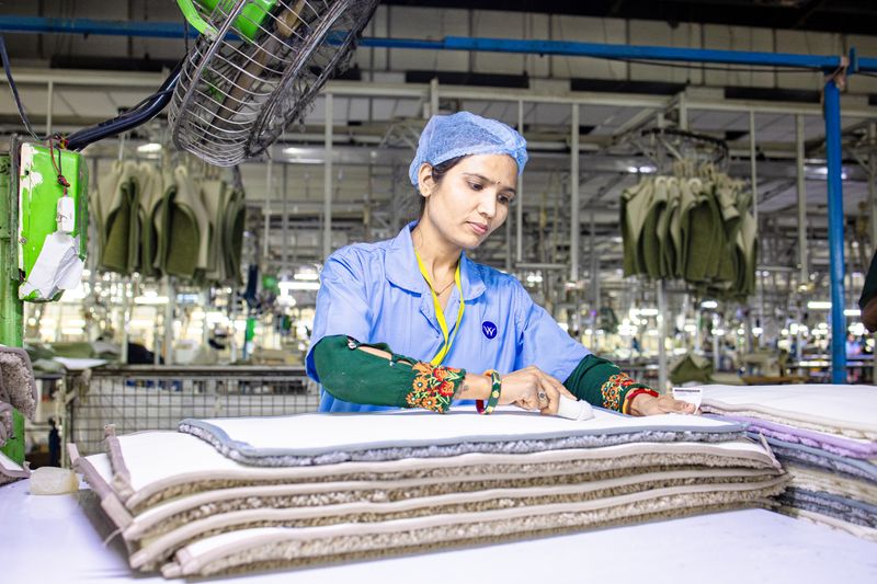 Factory team member at work