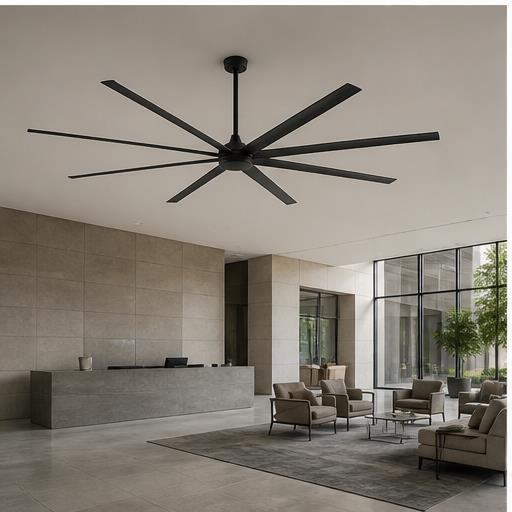 Ceiling fan without light in a modern room
