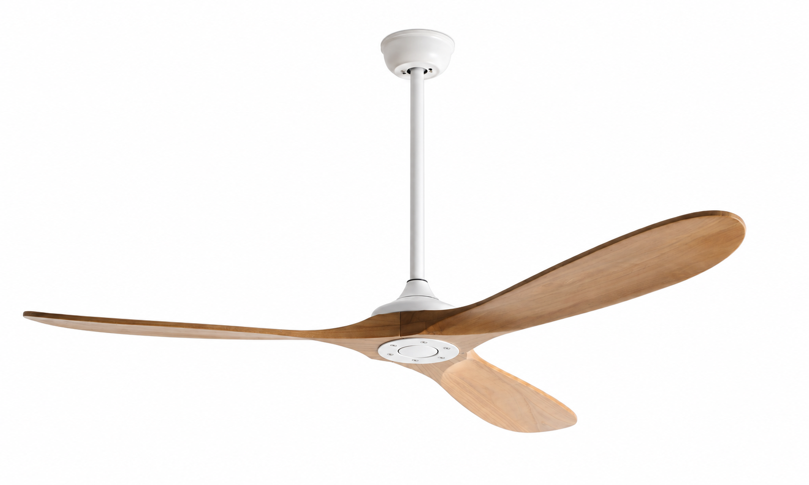 Model K-044-3 solid wood downrod ceiling fan without integrated light