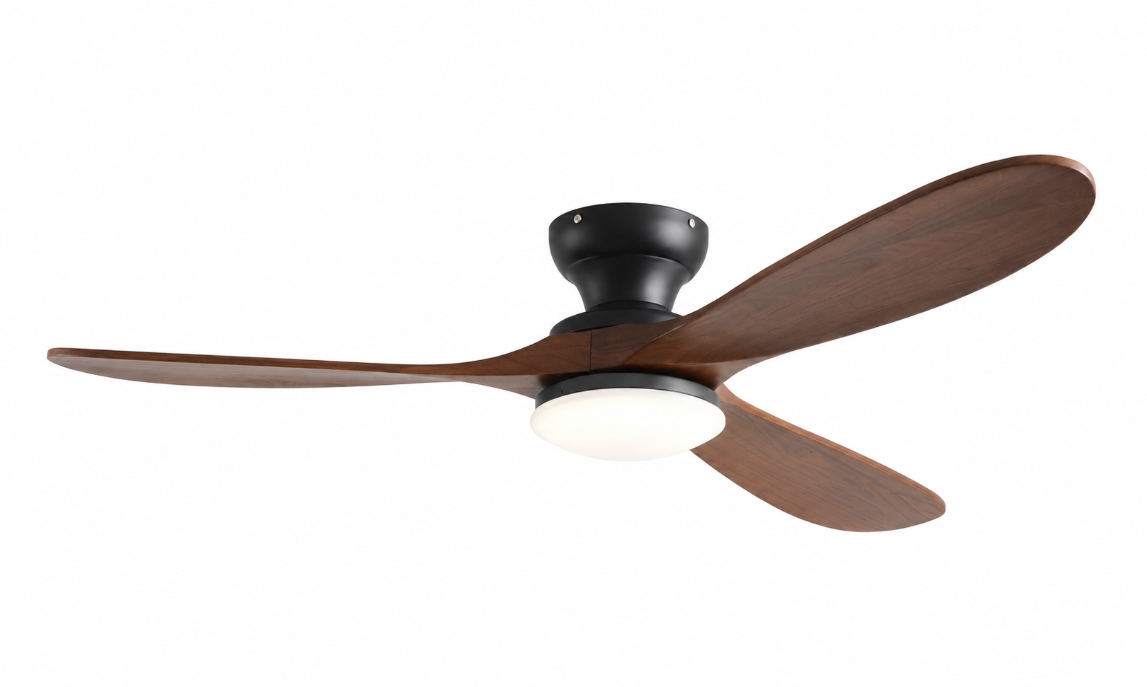 K-044XL-3 black and walnut solid wood flush mount ceiling fan