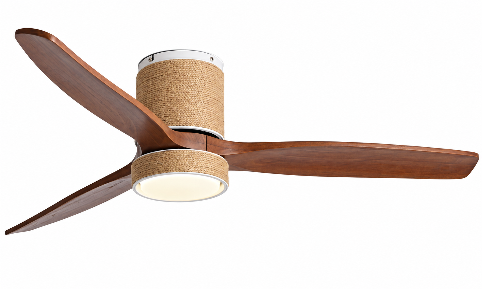 K-101XL-3 White Walnut low profile ceiling fan with light