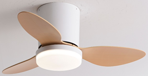 Remote control flush mount ceiling fan with light.
