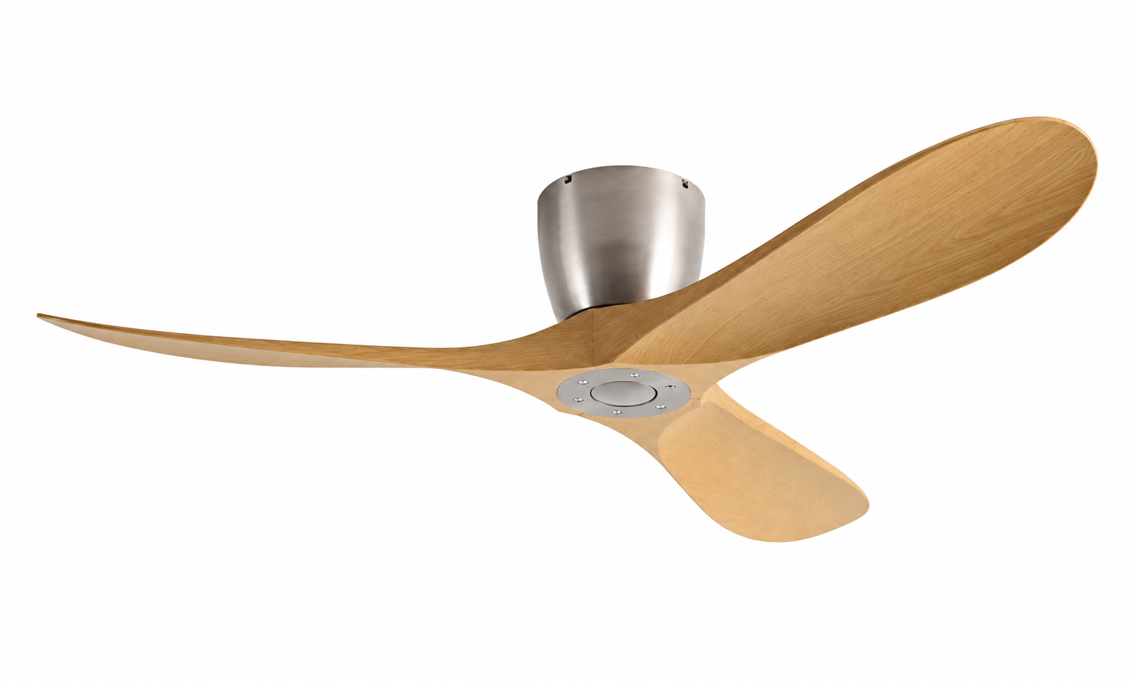 P-027AX-3 satin nickel and wood grain ceiling fan