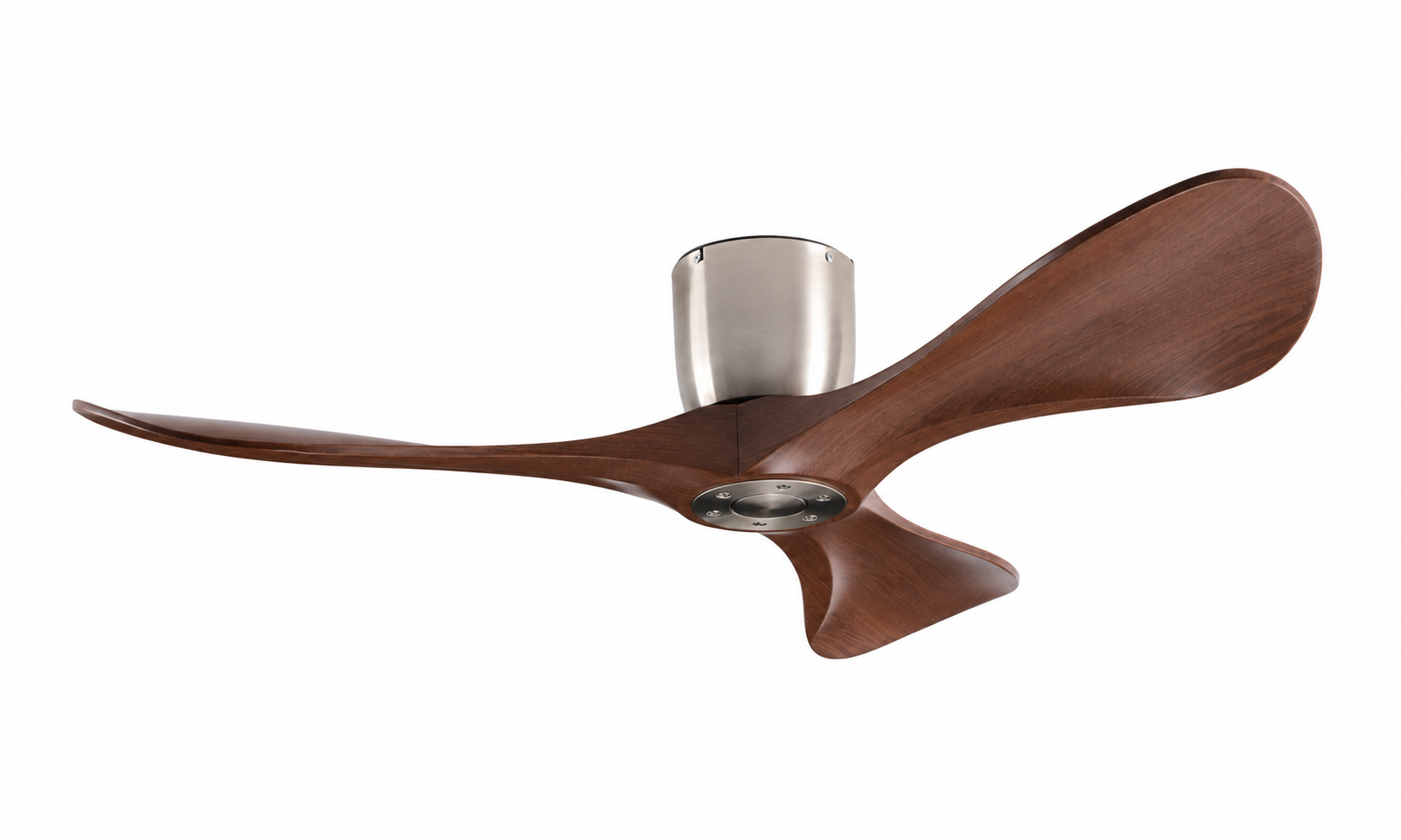P-043A-3 satin nickel and walnut ceiling fan