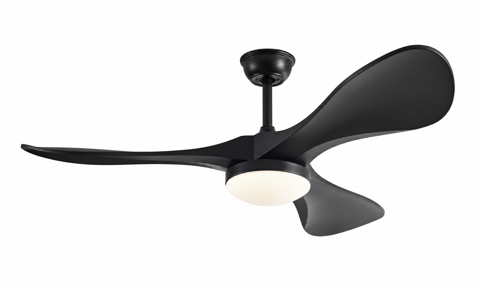 P-043L-3 pure black ceiling fan with light