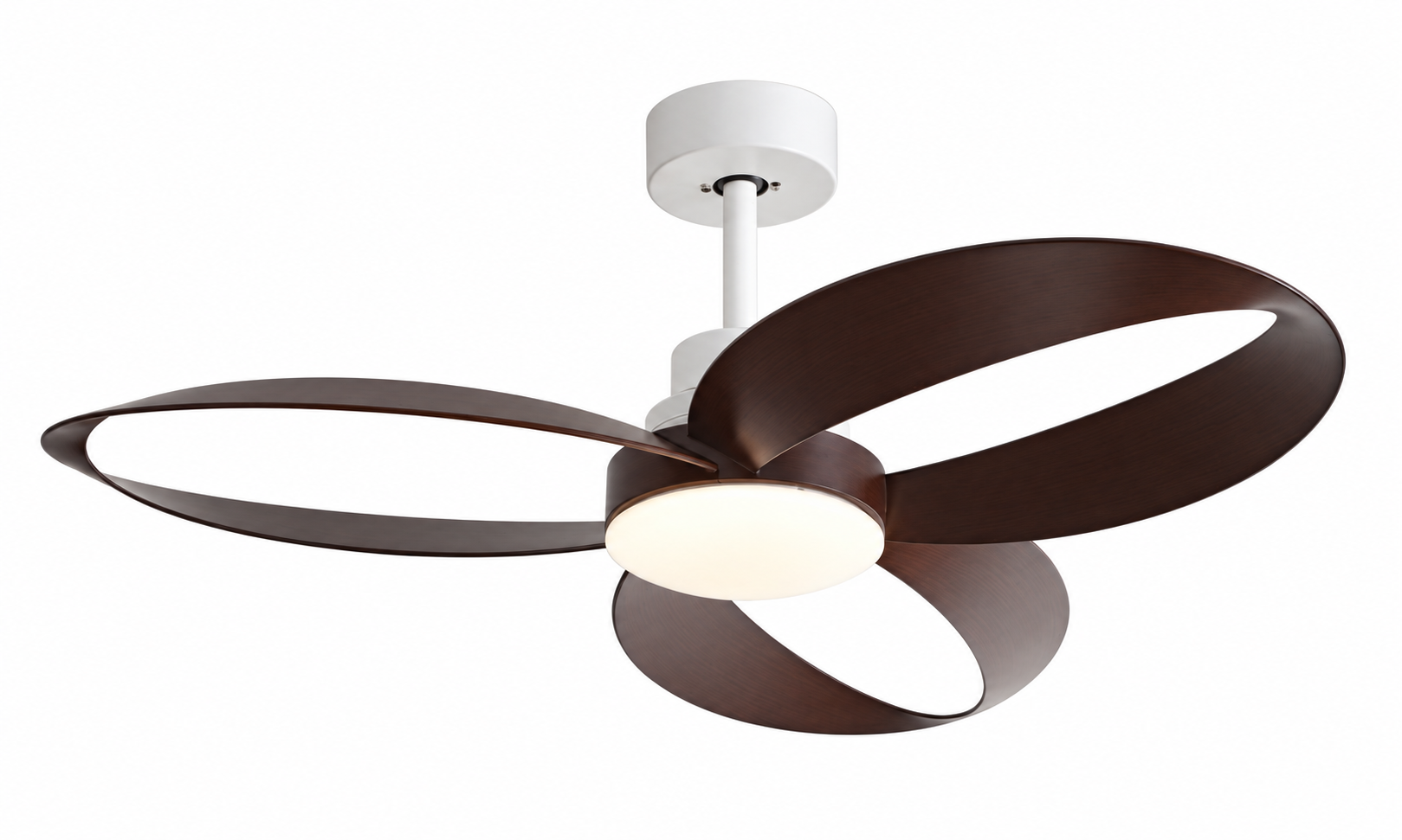P-056-3 white and walnut ceiling fan