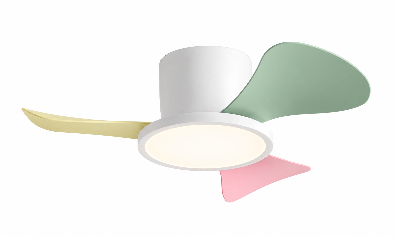 P-5002XL-3 ceiling fan with light in white and pastel blade colors