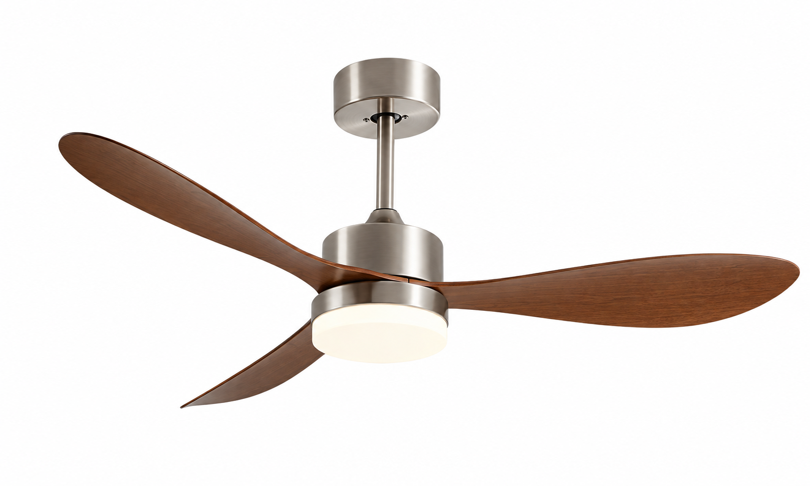 P-5035-3L satin nickel and walnut ceiling fan