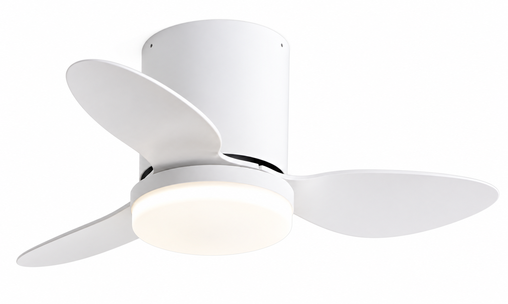 25 inch P-5042XL-3 compact low profile ceiling fan with light in pure white