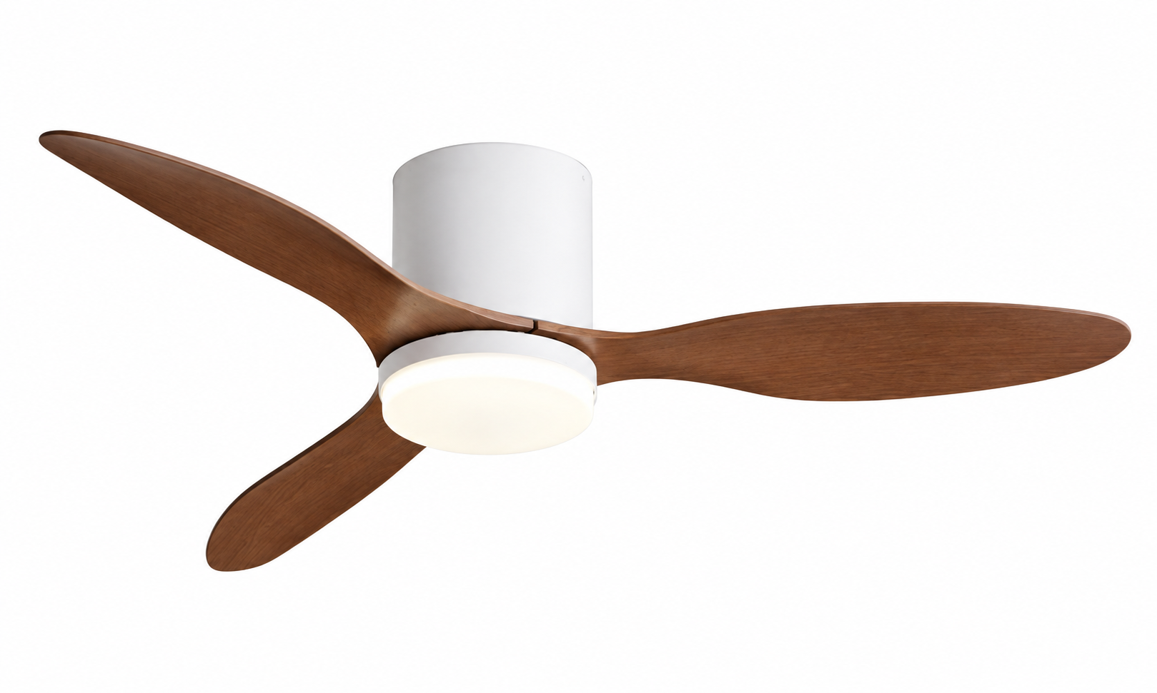 42 inch P-5042XL-3 white and walnut low profile ceiling fan with light