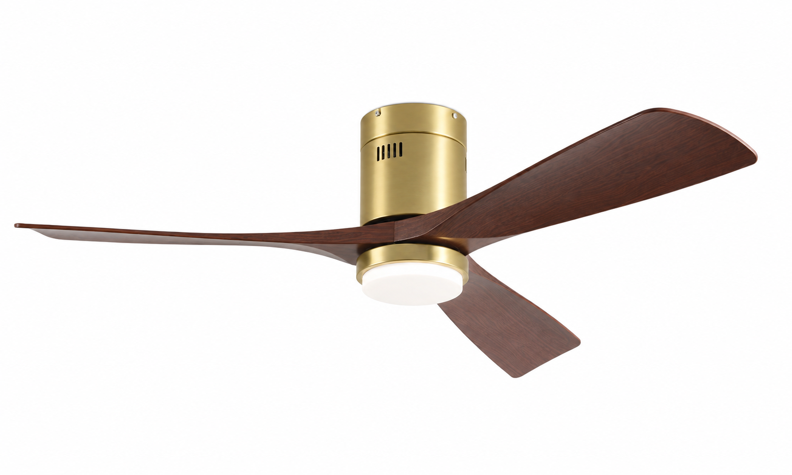 P-5047XL-3 antique gold and walnut ceiling fan