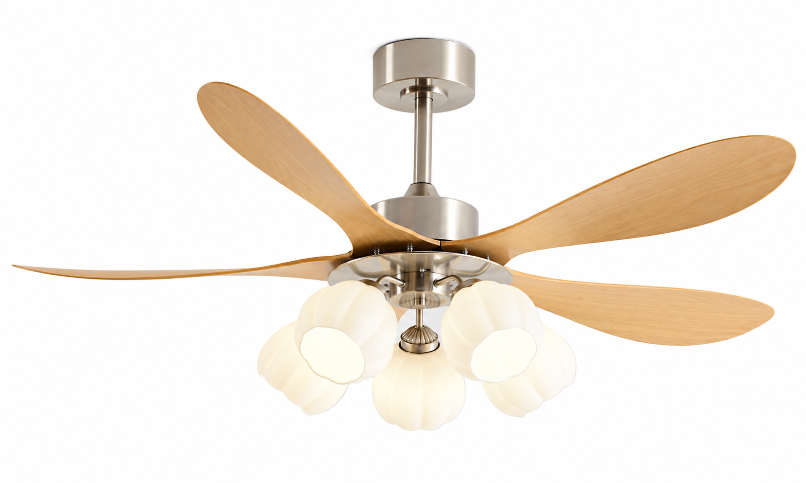 P-5068L-3 three-blade downrod ceiling fan with light