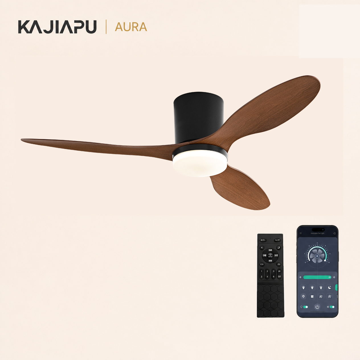 KAJIAPU AURA ceiling fan with integrated LED